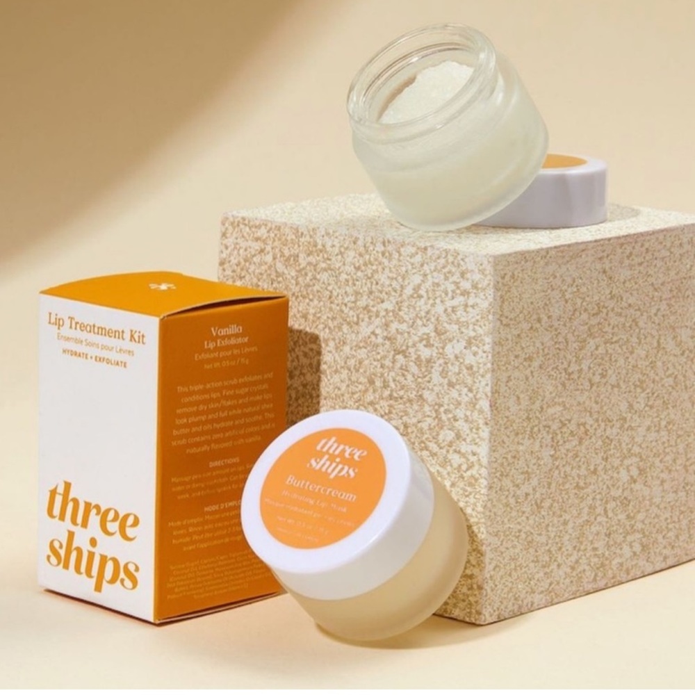 Three Ships Lip Treatment Kit Exfoliate Hydrate Duo BNIB